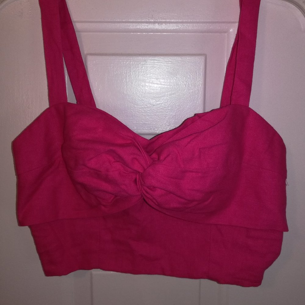 Pink bow crop top